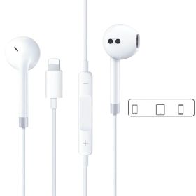 Lightning In-ear Headphones For IPhone14,13,12,11,7,8 Plus, XS, With Lightning Connector, IPhone Wired Earbuds, Built-in Remote Control To Control Mus