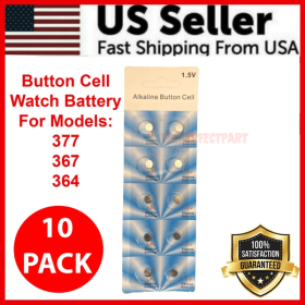 10 X OEM SPEC 377 376 364 363 WATCH BATTERY SR626SW SR626W Silver Oxide Battery