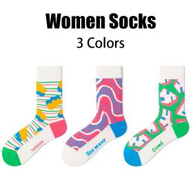 3 Pairs Women  Colorful Compression Crew Running Socks Athletic Socks Work Hiking Basketball Anti-odor And Anti-slip Sport Socks  For Running Fitness