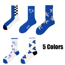 5 Pairs Women's Colorful Novelty Funny Pattern Combed Crew Compression Running Socks  Crew Athletic Hiking Wicking Anti Blister Cushioned Anti-odor An