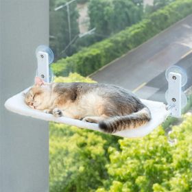 MEWOOFUN Cat Window Perch Hammock With Steel Frame And Strong Suction Cups Washable Cat Bed Seat For Indoor Cats White Medium