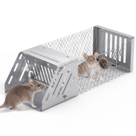 Automatic Continuous Rat Trap Single Door Mouse Cage Humane Live Animal Trap Cage Indoor Outdoor For Small Rodents Mice Voles