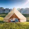 Canvas Bell Tent, 4 Seasons 6 m/19.68 ft Yurt Tent, Canvas Tent for Camping with Stove Jack, Breathable Tent Holds up to 10 People