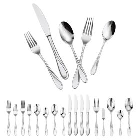 45-Piece Silverware Set, Food-Grade Stainless Steel Flatware Utensils, Mirror Finished Cutlery Set, Dishwasher Safe Eating Tableware for Kitchen Home