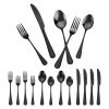 30-Piece Black Silverware Set, Food-Grade Stainless Steel Flatware Utensils for 6, Mirror Finished Cutlery Set