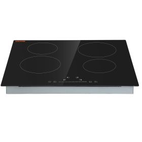 Built in Electric Stove Top, 23.2 x 20.5 inch 4 Burners, 240V Glass Radiant Cooktop with Sensor Touch Control, Timer & Child Lock Included