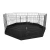 Dog Playpen, 8 Panels Foldable Metal Dog Exercise Pen with Bottom Pad, 24" H Pet Fence Puppy Crate Kennel with Ground Stakes