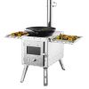 Wood Stove, 86 inch, Stainless Steel Camping Tent Stove, Portable Wood Burning Stove with Chimney Pipes & Gloves