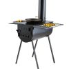 Wood Stove, 118 inch, Alloy Steel Camping Tent Stove, Portable Wood Burning Stove with Chimney Pipes & Gloves