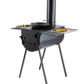 Wood Stove, 118 inch, Alloy Steel Camping Tent Stove, Portable Wood Burning Stove with Chimney Pipes & Gloves