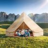 Canvas Bell Tent, 4 Seasons 7 m/22.97 ft Yurt Tent, Canvas Tent for Camping with Stove Jack, Breathable Tent Holds up to 12 People