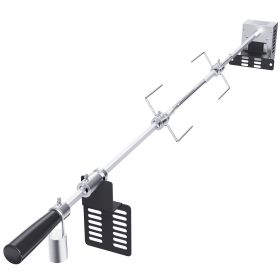 Universal Grill Rotisserie Kit for Grills, Electric BBQ Grill with 110V 9W Motor, Stainless Steel Automatic Grilling Kit