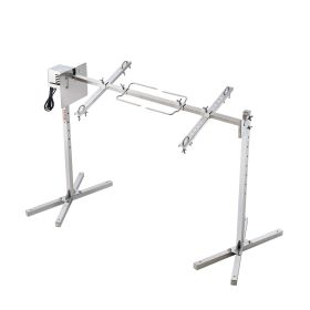 Electric BBQ Rotisserie Grill Kit, 46 Inch 132 lbs Capacity, Automatic 52W Motor Height Adjustable Universal Roaster Stand