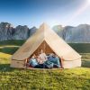 Canvas Bell Tent, 4 Seasons 3 m/9.8ft Yurt Tent, Canvas Tent for Camping with Stove Jack, Breathable Tent Holds up to 4 People