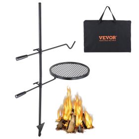 Swivel Campfire Grill, Fire Pit Grill Grate over Fire Pits, Heavy Duty Steel Grill Grates, 360�� Adjustable Open Fire Outdoor Cooking Equipment