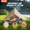 Canvas Bell Tent, 4 Seasons 4 m/13.12 ft Yurt Tent, Canvas Tent for Camping with Stove Jack, Breathable Tent Holds up to 6 People