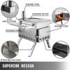 Tent Wood Stove 18.1x15x27.2 inch, Camping Wood Stove 304 Stainless Steel With Folding Pipe, Portable Wood Stove 113 inch Total Height For Camping