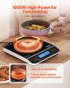 Portable Induction Cooktop, 1800W Electric Induction Burner with 9 Temperature Settings, Countertop Induction Hot Plate with 4H Timer, 24H Reservation