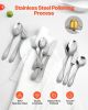 65-Piece Silverware Set, Food-Grade Stainless Steel Flatware Utensils, Mirror Finished Cutlery Set, Dishwasher Safe Eating Tableware for Kitchen Home