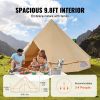 Canvas Bell Tent, 4 Seasons 3 m/9.8ft Yurt Tent, Canvas Tent for Camping with Stove Jack, Breathable Tent Holds up to 4 People
