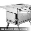Tent Wood Stove 17.5x14.7x10.6 inch, Camping Wood Stove 304 Stainless Steel With Folding Pipe, Portable Wood Stove 95.7 inch Total Height For Camping