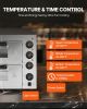 Commercial Pizza Oven Countertop, 14-Inch Double Deck Layer, Stainless Steel Electric Pizza Oven with Stone and Handle