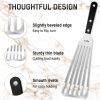 Fish Spatula Stainless Steel Thin Metal Turner Grill Fish Turner Spatula Small Spatula Metal Angled Slotted Turner