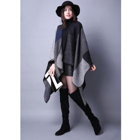 Autumn And Winter Scarf Versatile Lattice Ladies Travel Shawl (Option: Black-130x150CM)