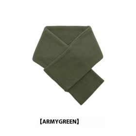 Autumn And Winter Warm Scarf Fashion Simple Solid Color Men's Polar Fleece (Option: Army Green-80 To 100cm)