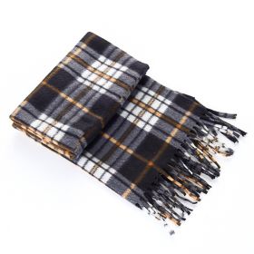 Autumn And Winter Black And White Plaid Plus-sized Thickening Thermal Men's And Women's Scarf (Option: 5 Colors-165cm)