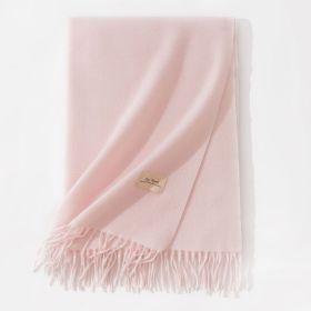 Pure Color Artificial Cashmere Scarf Women's Winter High-grade Shawl (Option: 26 Light Pink-70x200cm)