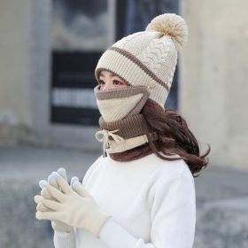 Plus velvet thick bib mask (Option: Rice whiteGloves)