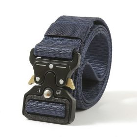 Multifunctional military training outdoor belt (Option: Navy blue125cm)