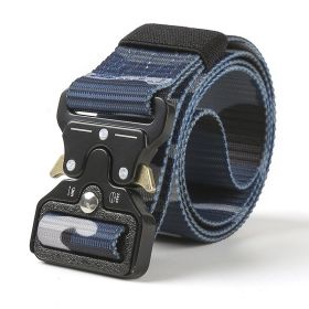 Multifunctional military training outdoor belt (Option: Blue camouflage125cm)