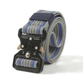 Multifunctional military training outdoor belt (Option: Blue grey stripes125cm)