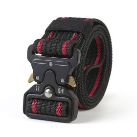 Multifunctional military training outdoor belt (Option: Red black stripes125cm)