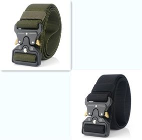 Multifunctional military training outdoor belt (Option: Black Army Green Set 125cm)