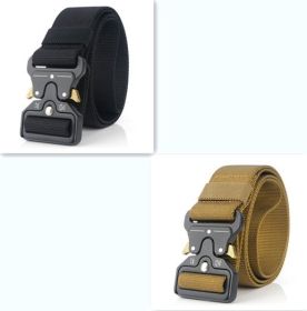 Multifunctional military training outdoor belt (Option: Black Khaki Set 125cm)