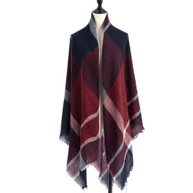 Women's Cashmere-like Plus-sized Double-sided Qicaigei Scarf Shawl (Option: B1-140X140CM)
