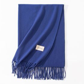 Pure Color Artificial Cashmere Scarf Women's Winter High-grade Shawl (Option: 22 Blue And Purple-70x200cm)