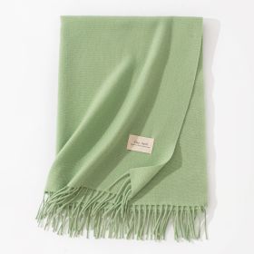 Pure Color Artificial Cashmere Scarf Women's Winter High-grade Shawl (Option: 43 Grass Green-70x200cm)
