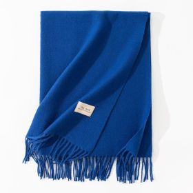 Pure Color Artificial Cashmere Scarf Women's Winter High-grade Shawl (Option: 14 Sapphire Blue-70x200cm)