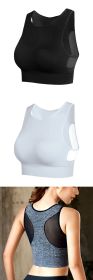 No Underwire Mesh Beauty Back Double-decker Sports Bra (Option: SUIT B-2XL)
