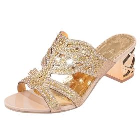 Ladies fashion sandals (Option: Beige-35)