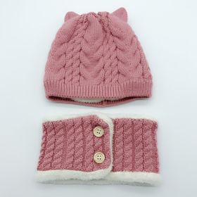 Plus velvet thick bib mask (Option: Pink child)