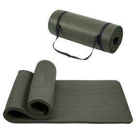 Only Supports Self Pickup  Yoga Mat, One Inch Thickened High-density Practice Mat, Tear-resistant Practice Yoga Mat With Straps, Suitable For All Kind (Option: Green Jasper)