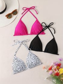 Women's Fashion Bikini Triangle Top Set, Sexy V-shaped Triangle, Three-piece Set (Option: L-White)