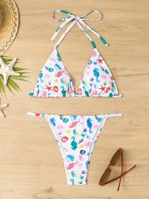 Women's Fashionable Bikini Set - Random Prints - Animal Patterns - Sexy Swimsuit Two-piece Set, Beach Style, Bikini. (Option: Pattern and colour-L)
