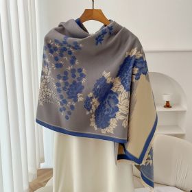Retro High Sense Artificial Cashmere Scarf (Option: Chessboard Horse Pink Blue-No Specifications)