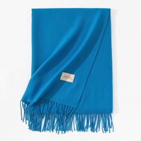 Pure Color Artificial Cashmere Scarf Women's Winter High-grade Shawl (Option: 47 Indigo Blue-70x200cm)